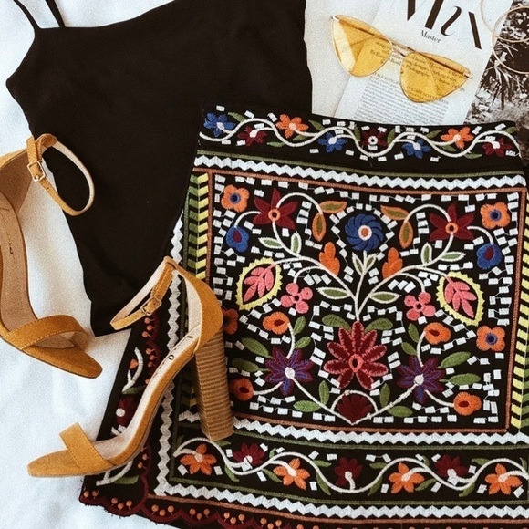 Lulus Don't Stop the Party Black Embroidered Mini Skirt - Picture 6 of 15